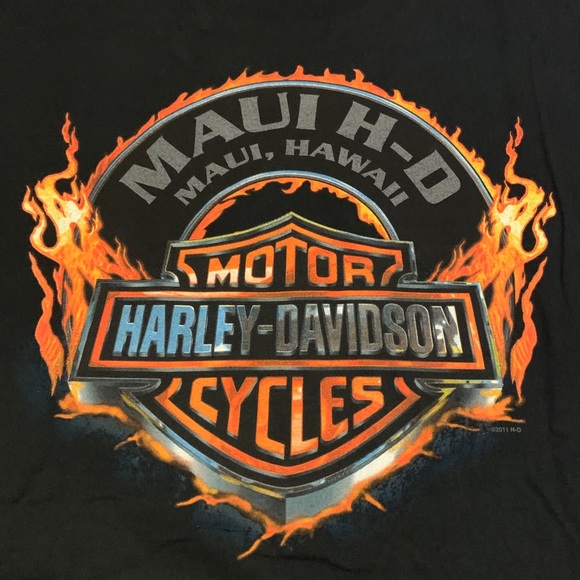 Harley Davidson Maui, Hawaii Graphic T-shirt 2014 - Picture 3 of 8